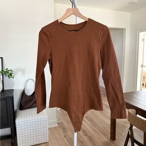 Nuuds Brown Long Sleeve Women's Bodysuit